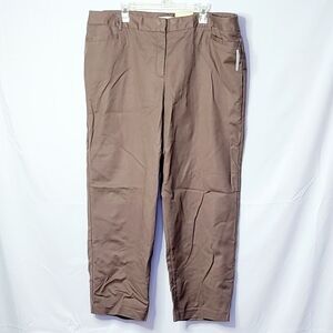 NWT Dressbarn trouser leg slim brown tummy pants